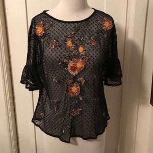 NWT Anthropologie Maeve Navy Top XS
